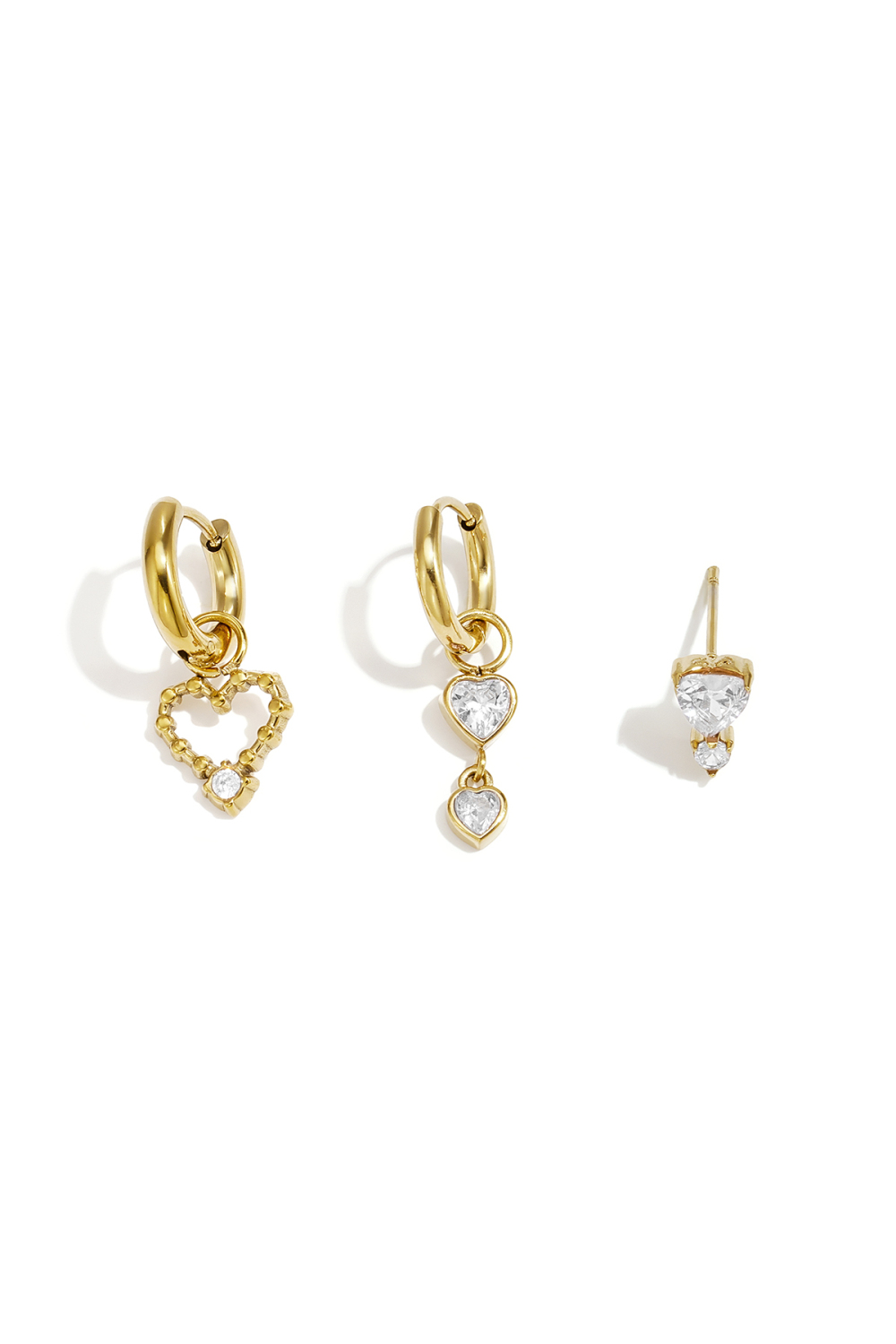 Boucles D'Oreilles En Acier Inoxydable, Style Cœur, Collection Daily Simple, Bijoux Pour Femmes 