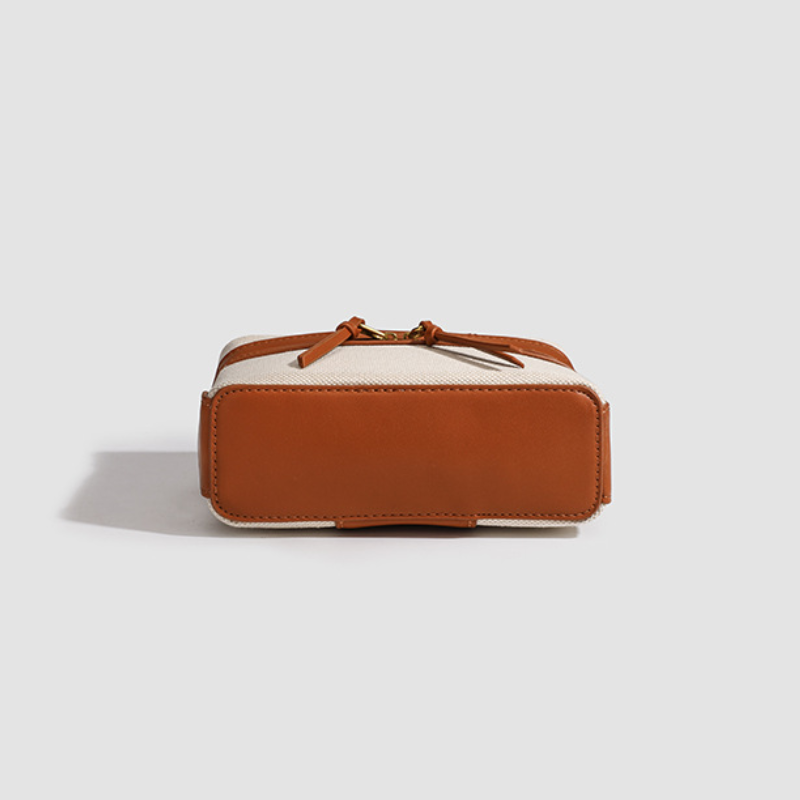 Sacs À Main Carrés Pour Femmes En Toile Patchwork Unie, Style Parisien Chic Image9