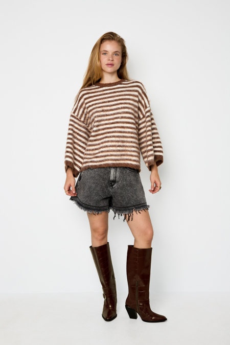 Short en jean à volants