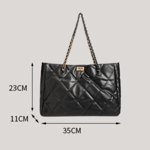 Sacs Cabas Carrés Pour Femmes En Pu, Style Décontracté, Surpiqûres Matelassées, Quincaillerie Métallique, Couleur Unie, Chaîne. h5 