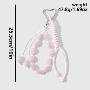Breloques Pour Sac Femme En Alliage, Perles Couleur Unie En Forme De Cœur, Collection Simple Series Daily Heart h5 Image2