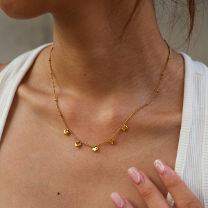 Colliers Pendentifs Pour Femmes Simple Series Daily Heart En Acier Inoxydable Étanche Couleur Or h5 Image2