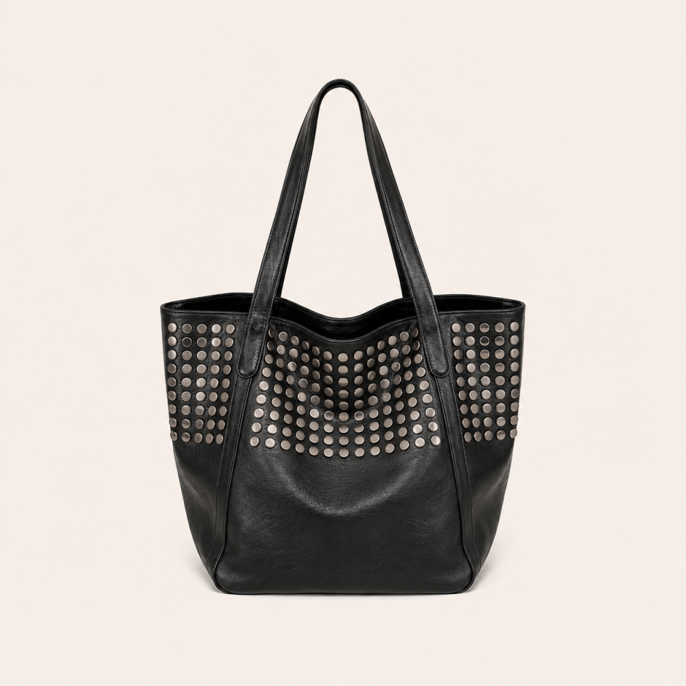 Sacs À Bandoulière Carrés Pour Femmes, Style Décontracté, Ornés De Clous Métalliques Et De Rivets, Couleur Unie, En Pu De Qualité Supérieure.