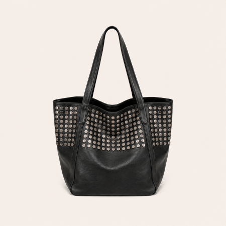Sacs à bandoulière carrés pour femmes, style décontracté, ornés de clous métalliques et de rivets, couleur unie, en PU de qualité supérieure. 2