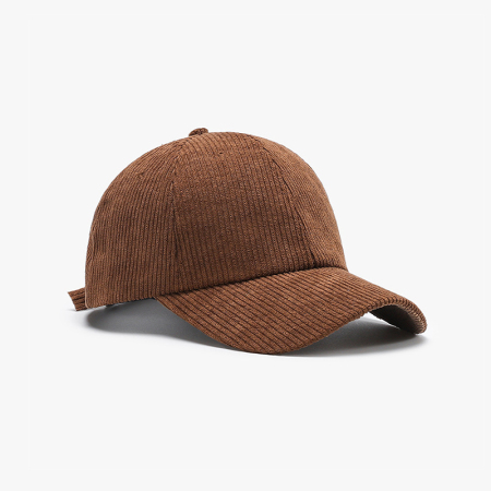 Casquette de baseball en velours côtelé de couleur unie