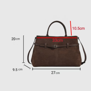 Sacs À Main Carrés Pour Femmes En Daim Uni, Style Bureau, Avec Quincaillerie En Métal h5 Image6
