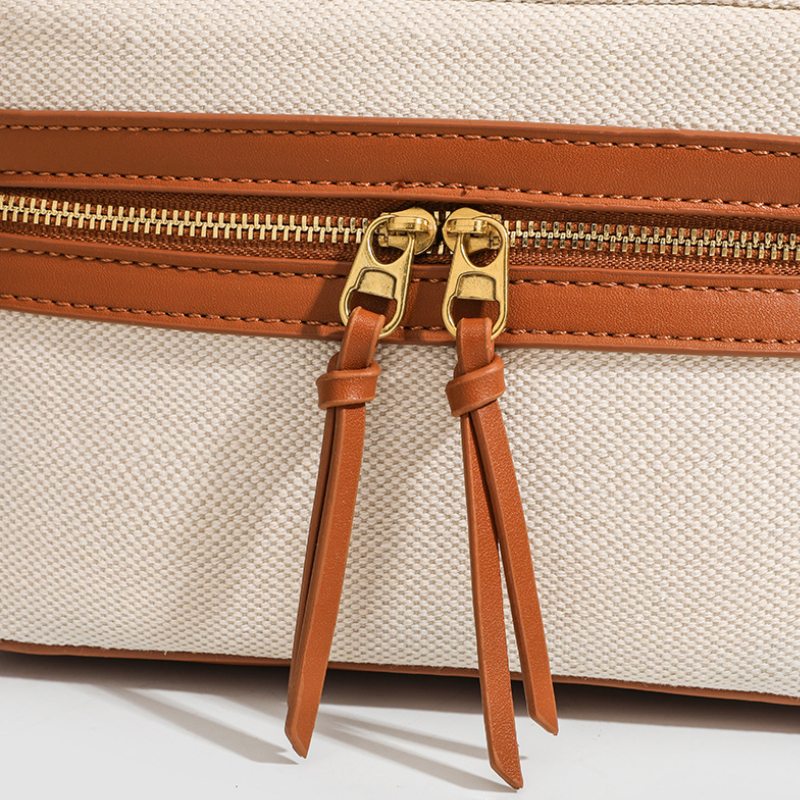 Sacs À Main Carrés Pour Femmes En Toile Patchwork Unie, Style Parisien Chic Image6