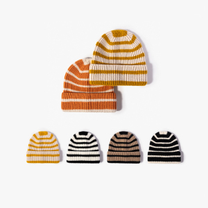 Bonnet Femme Rayé En Laine Et Polyester Multicolore h5 Image2
