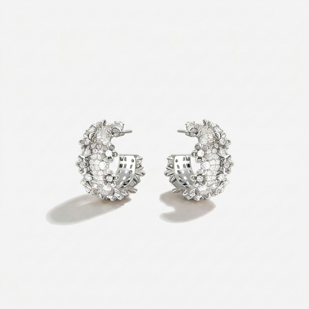 Boucles D'Oreilles Puces Pour Femmes, Élégantes, De Forme Irrégulière, Couleur Cuivre Doré, Collection Luxious Series Image2