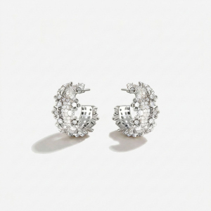 Boucles D'Oreilles Puces Pour Femmes, Élégantes, De Forme Irrégulière, Couleur Cuivre Doré, Collection Luxious Series h5 Image2
