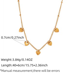 Colliers Pendentifs Pour Femmes Simple Series Daily Heart En Acier Inoxydable Étanche Couleur Or h5 