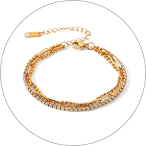 Bijoux en acier inoxydable et zircon