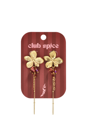Boucles D'Oreilles Pendantes En Acier Inoxydable, Motif Fleur, Collection Daily Simple, Bijoux Pour Femmes h5 Image3