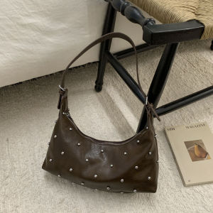 Sacs À Bandoulière Carrés Pour Femmes, Style Streetwear, Ornés De Clous Métalliques Et De Rivets, Couleur Unie, En Pu De Qualité Supérieure. h5 Image6