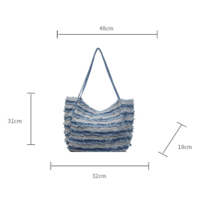 Sacs À Bandoulière Carrés Pour Femmes En Toile Patchwork Unie À Rayures, Style Décontracté h5 Image9