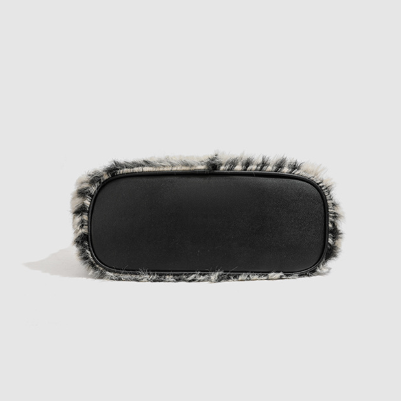 Sacs À Bandoulière Carrés Pour Femmes, Style Décontracté, En Imitation Fourrure À Rayures Duveteuses Image8