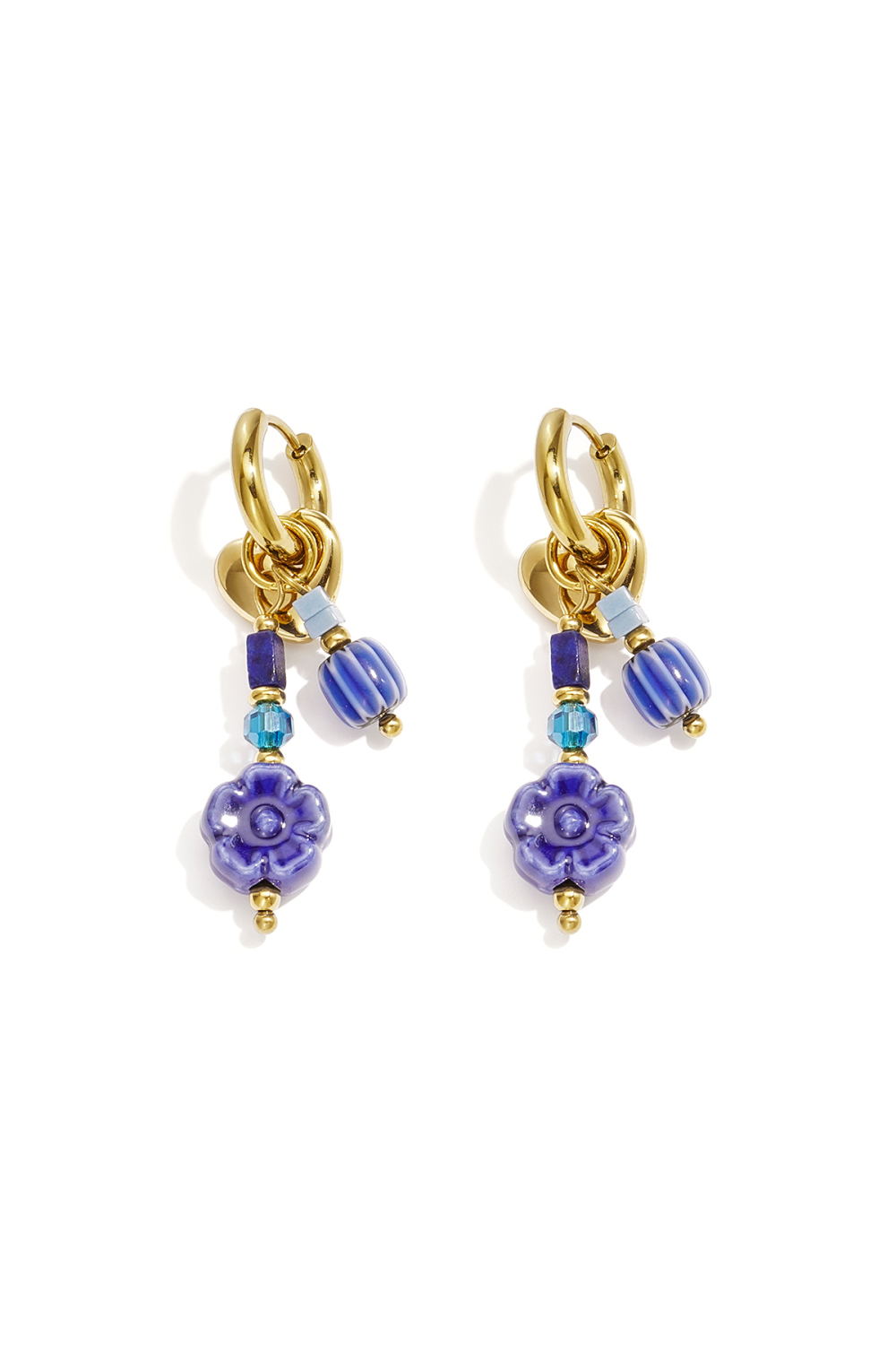 Boucles D'Oreilles En Perles D'Acier Inoxydable, Style Floral, Collection Daily Simple, Bijoux Pour Femmes