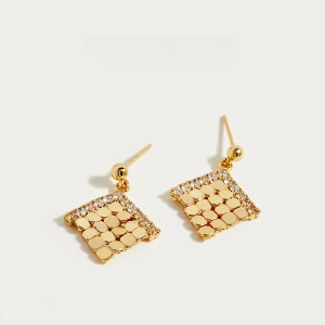 Boucles D'Oreilles Pendantes Pour Femme, Élégantes Et Géométriques, En Cuivre, Collection Luxious Series h5 Image4