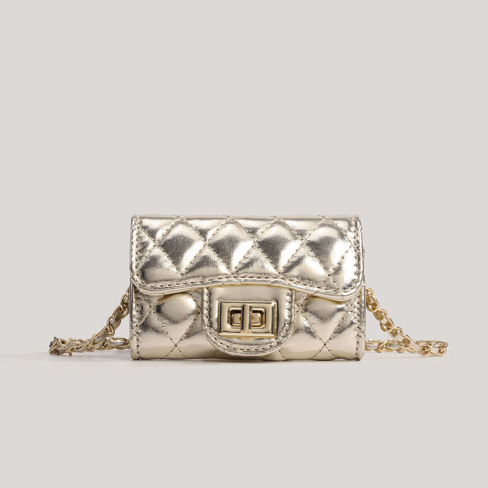 Sac Bandoulière Carré Pour Femme En Pu, Style Décontracté, Surpiqûres Matelassées, Finitions Métalliques, Couleur Unie Et Chaîne. Image2