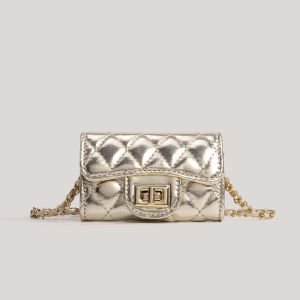Sac Bandoulière Carré Pour Femme En Pu, Style Décontracté, Surpiqûres Matelassées, Finitions Métalliques, Couleur Unie Et Chaîne. h5 Image2