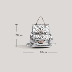Sac À Dos Femme En Pu De Qualité Supérieure, Style Décontracté, Surpiqûres Matelassées, Finitions Métalliques, Couleur Unie. h5 Image6