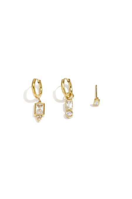 Boucles D'Oreilles En Acier Inoxydable, Forme Géométrique, Collection Simple Pour Le Quotidien, Bijoux Pour Femmes