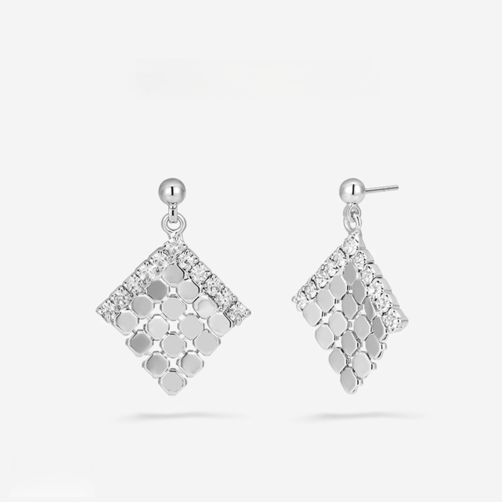 Boucles D'Oreilles Pendantes Pour Femme, Élégantes Et Géométriques, En Cuivre, Collection Luxious Series Image3