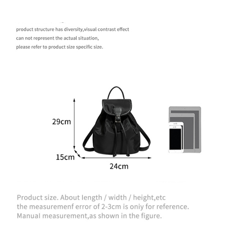 Sac À Dos Femme En Polyester, Style Décontracté, Couleur Unie h5Image9