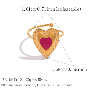 Bagues Tendance Simple Series Daily Heart En Acier Inoxydable Étanche Couleur Or h5