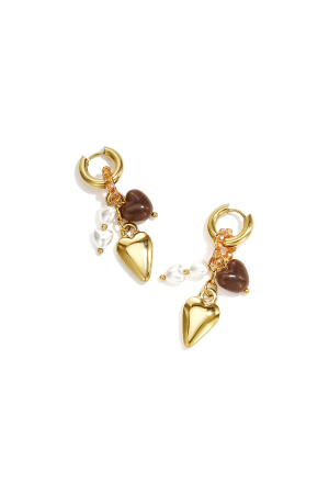 Boucles D'Oreilles En Perles D'Acier Inoxydable En Forme De Cœur, Collection Daily Simple, Bijoux Pour Femmes h5