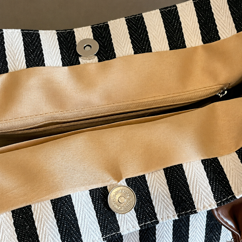 Sacs Cabas Carrés En Toile Pour Femmes, Style Décontracté, Sans Lettres, À Rayures Et À Pois Image8