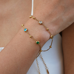 Bracelet Chaîne Femme Simple Series Daily Irregular Shape Circle En Acier Inoxydable Étanche Couleur Or Avec Zircon h5 Image6