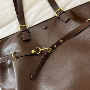 Sacs Fourre-Tout Pour Femmes En Pu À Pois, Style Décontracté, Avec Quincaillerie En Métal Et Couleur Unie h5 Image5