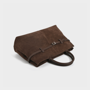 Sacs À Main Carrés Pour Femmes En Daim Uni, Style Bureau, Avec Quincaillerie En Métal h5 Image2