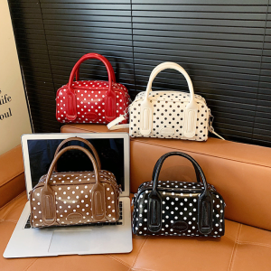 Sacs À Main Carrés Pour Femmes, Style Parisien Chic, Imprimé À Pois Unis, En Pu De Qualité Supérieure h5 Image4