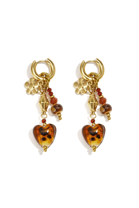 Boucles d'oreilles pendantes en acier inoxydable, motif fleur, collection Daily Simple, bijoux pour femmes