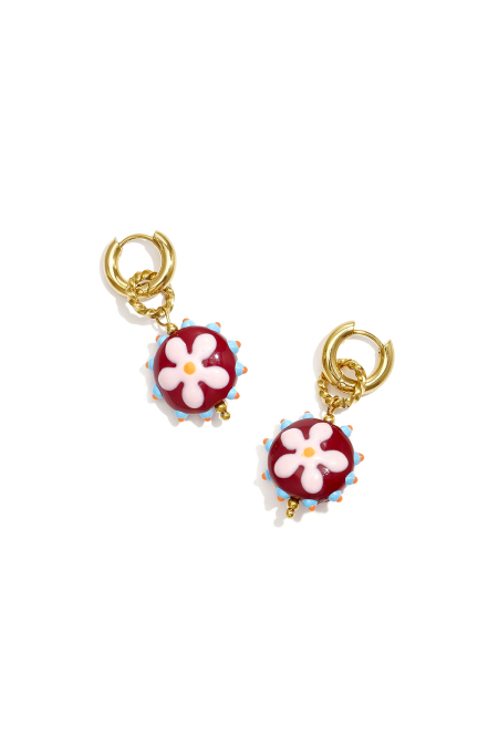 Boucles D'Oreilles Pendantes En Acier Inoxydable, Motif Floral, Collection Daily Simple, Bijoux Pour Femmes
