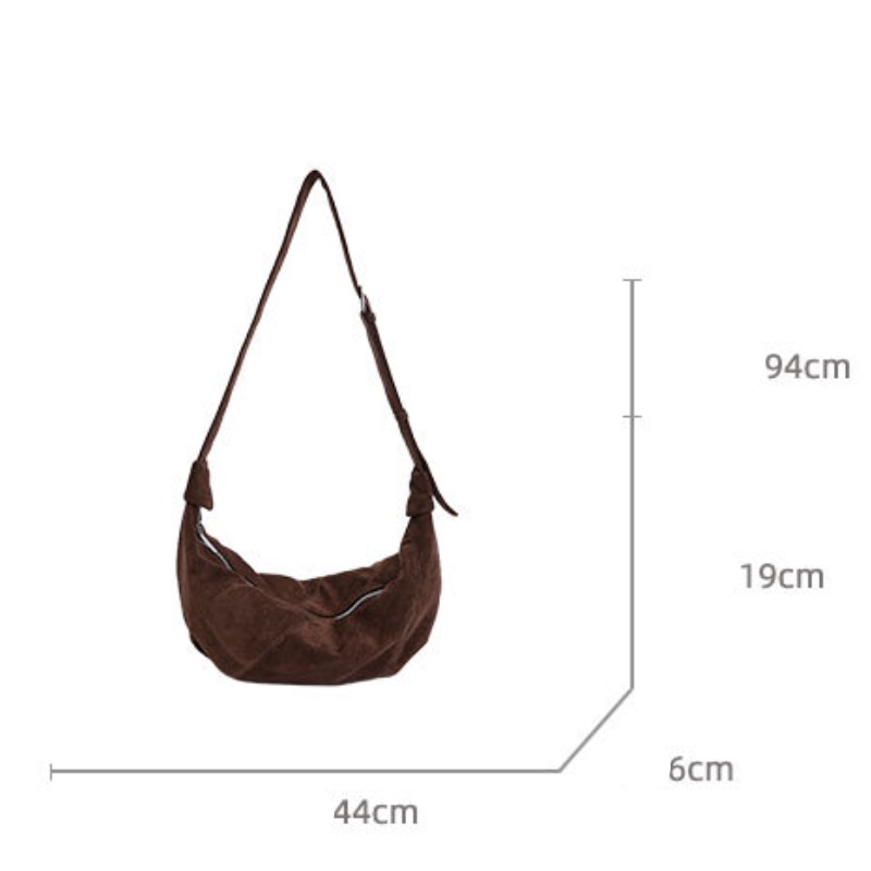 Sac Bandoulière Minimaliste Patchwork Uni En Daim Patchwork, Style Sac À Main Image8