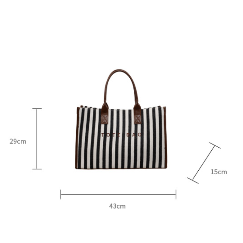 Sacs Cabas Carrés En Toile Pour Femmes, Style Décontracté, Sans Lettres, À Rayures Et À Pois Image9