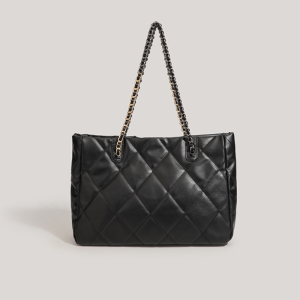 Sacs Cabas Carrés Pour Femmes En Pu, Style Décontracté, Surpiqûres Matelassées, Quincaillerie Métallique, Couleur Unie, Chaîne. h5 Image3