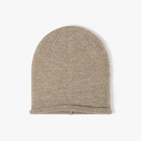 Bonnet tricoté uni en laine et polyester