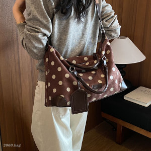 Sac De Sport Et De Voyage Carré Pour Femme, Style Parisien Chic, Sans Pois Unis h5 Image4