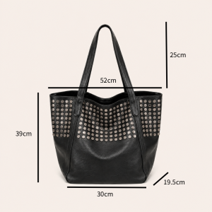 Sacs À Bandoulière Carrés Pour Femmes, Style Décontracté, Ornés De Clous Métalliques Et De Rivets, Couleur Unie, En Pu De Qualité Supérieure. h5 Image8