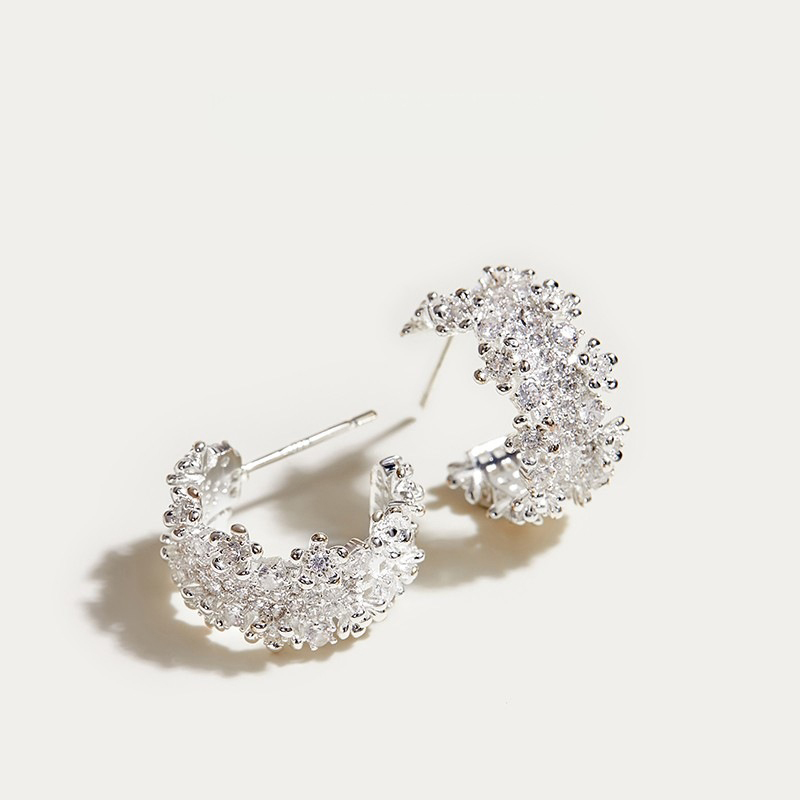 Boucles D'Oreilles Puces Pour Femmes, Élégantes, De Forme Irrégulière, Couleur Cuivre Doré, Collection Luxious Series Image4