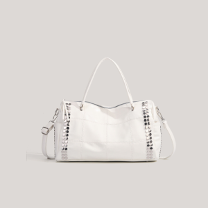 Sacs De Sport Et De Voyage Pour Femmes, Style Décontracté, Avec Quincaillerie Métallique Et Clous, Couleur Unie, En Pu De Qualité Supérieure. h5 Image2