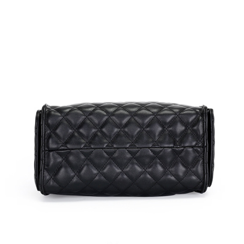 Sac À Bandoulière Carré Pour Femme, Style Décontracté, Matelassé, Finitions Métalliques, Couleur Unie, Chaîne, En Pu De Qualité Supérieure Image7
