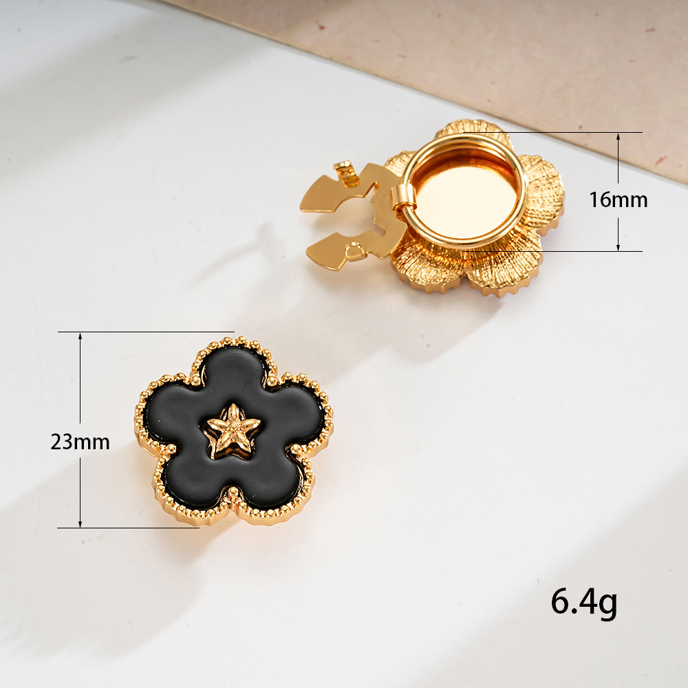 Boutons De Manchette En Alliage Simple Series Daily Flower Avec Trèfle Souriant Image5