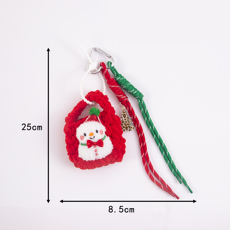 Breloques De Sac En Polyester Tissé, Couleurs Assorties, Style Torsadé, Collection Simple Series Cute Twist Christmas Image10