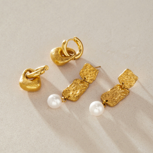 Boucles D'Oreilles Pendantes Pour Femme, Style Rétro Géométrique, En Acier Inoxydable, Couleur Or, Étanches. h5 Image3