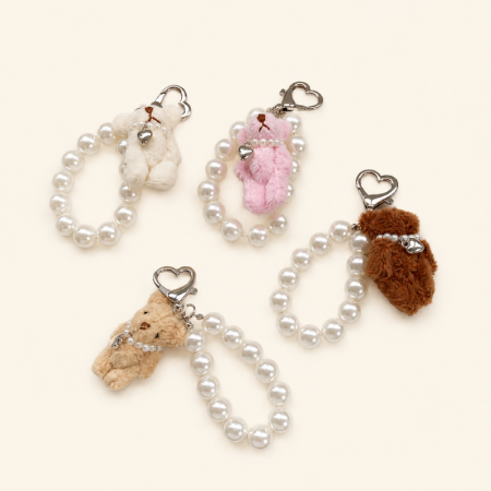 Breloques pour sac en perles imitation perles, mignonnes, en forme de cœur et d'animaux, collection Simple Series 2